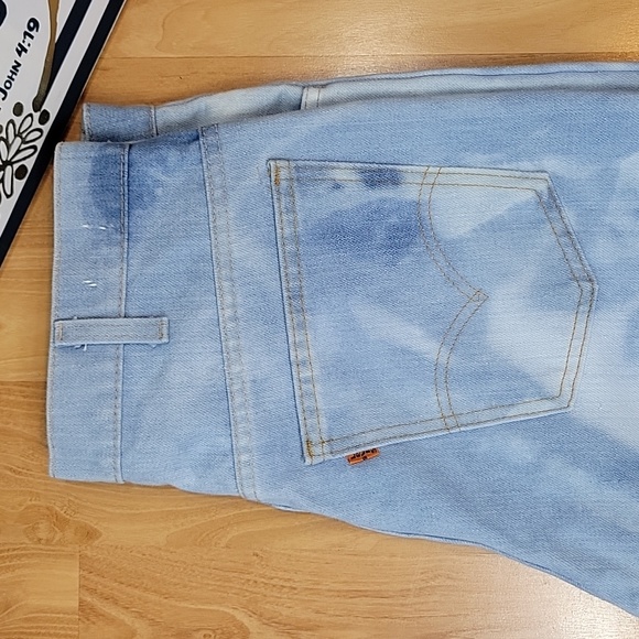 VINTAGE 1970's Orange Tab Levi's Bell Bottom Jeans - Picture 6 of 13